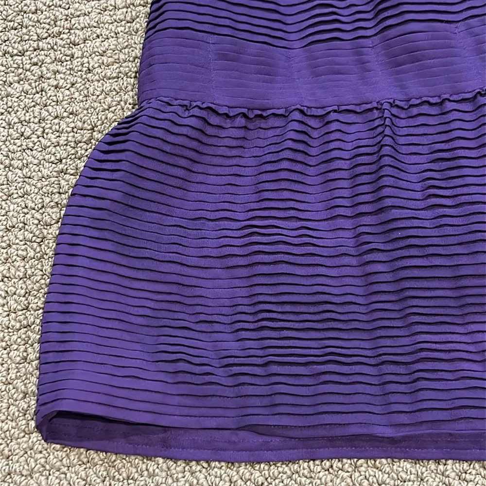 BCGBMaxAzria Pleated Chiffon Mini Dress 2 Removable Straps Grape Purple Party
